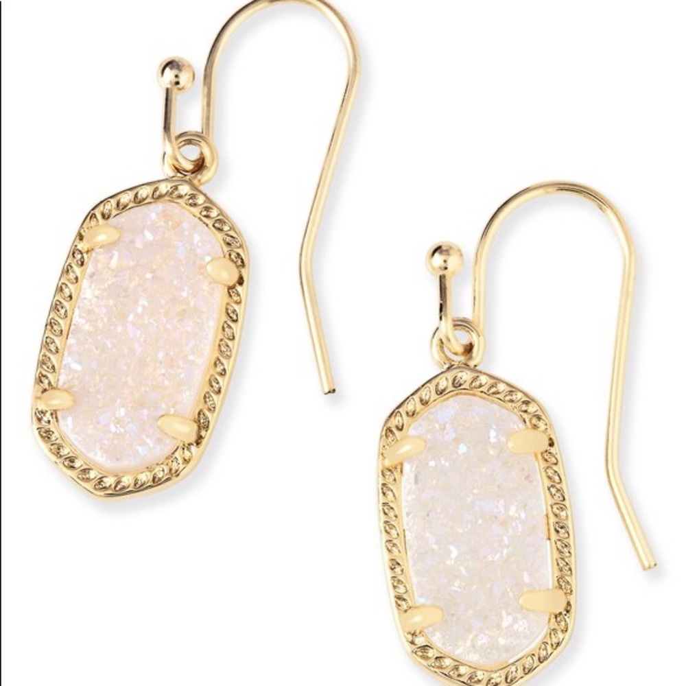 NIB Kendra Scott Druzy Drop Earrings in Pale Pink